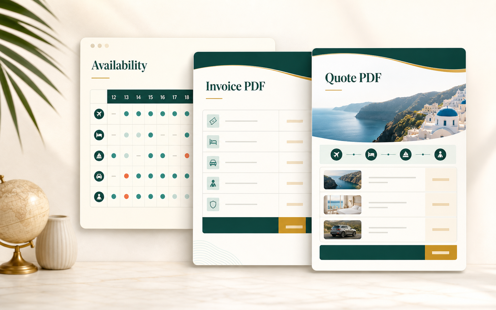 Availability, invoice PDF and quote PDF preview